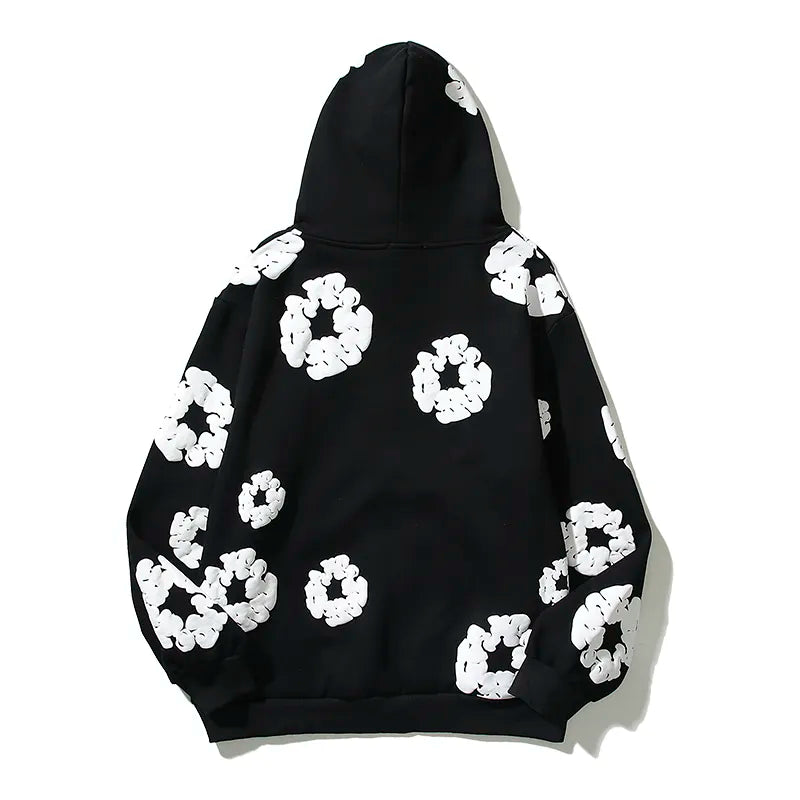 Retro Foam Kapok Pullover Hoodies