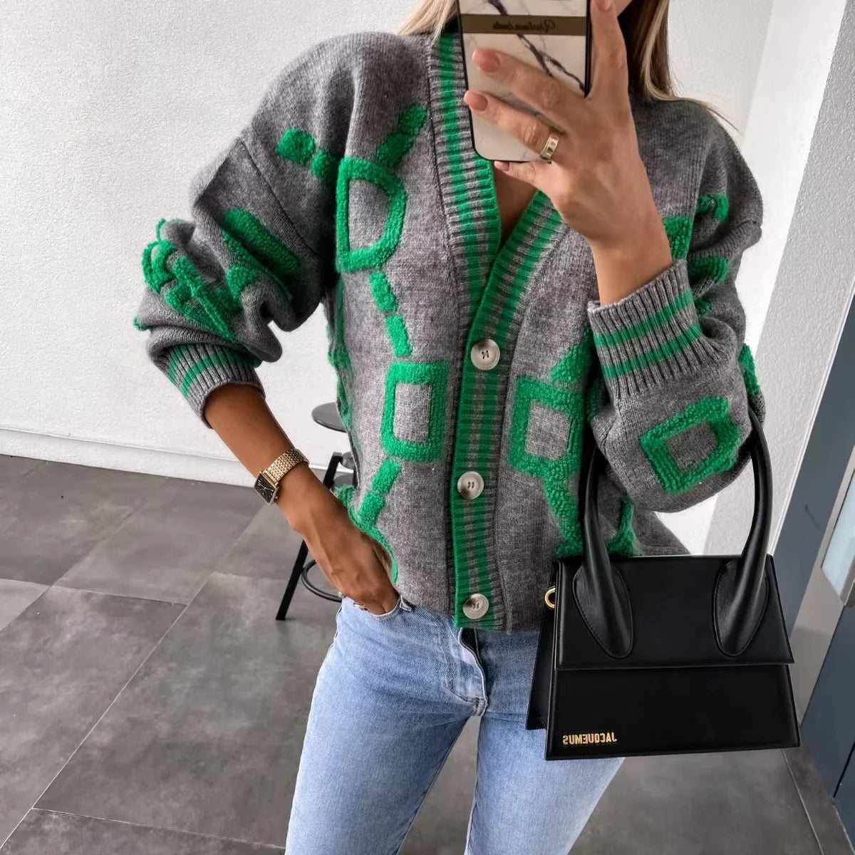 Knitted Cardigan Sweater