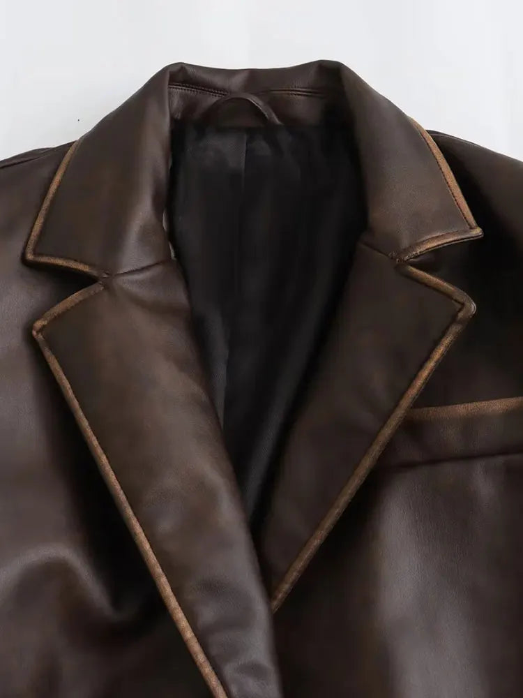 Long Leather Trench Coat