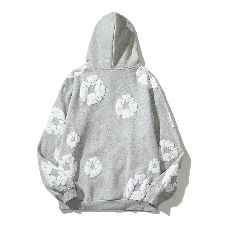 Retro Foam Kapok Pullover Hoodies