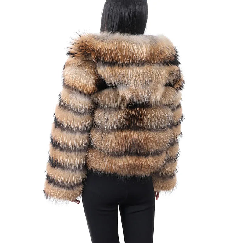 Real Fur Coat With Hat  Jacket