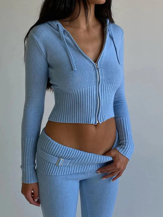 Solid Knitted 2 Piece Set